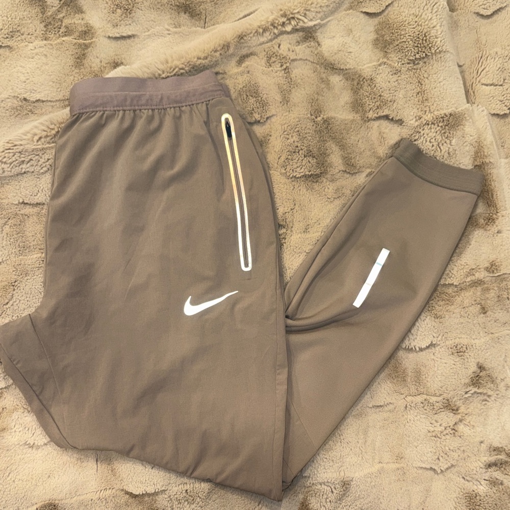 Nike Taupe Joggers with Reflective Details